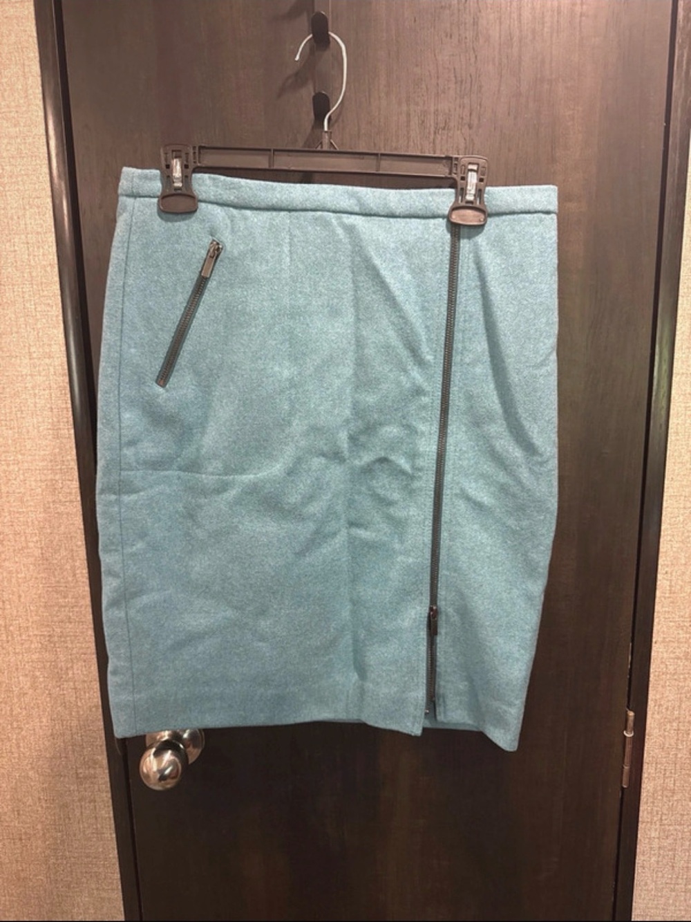 J. Crew Teal Pencil Skirt with Zip Accents